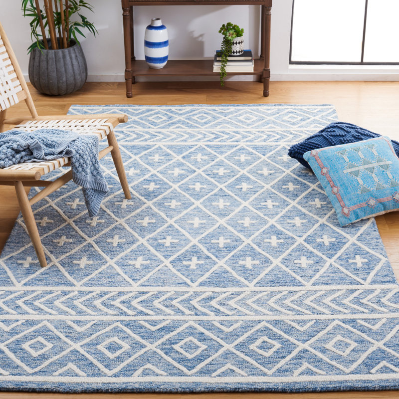 Metro Hand Tufted Wool And Cotton With Latex Southwestern Rug, Rectangle 5' x 8'