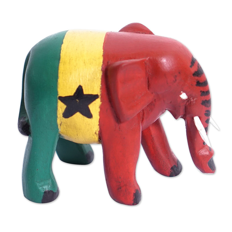  Figurine d'éléphant ghanéen fabriquée à la main