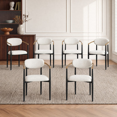 COLAMY MATRIX Modern Dining Chairs, 19.5"Standard Seat Height for 28"-30" Dining Tables,Beige,Set 4/6