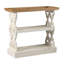 Console 35,5 "x 14" x 32 ", blanc et bois naturel vieilli, console de style champêtre
