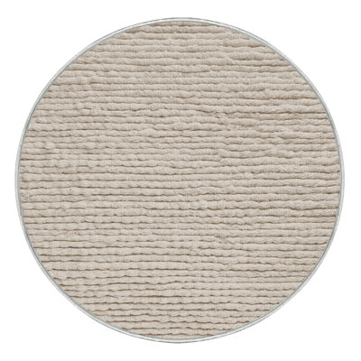 Machine Washable Solid Beige Area Rug