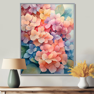 Hydrangeas Garden Of The Summer Colors II - Hydrangea Framed Canvas Print