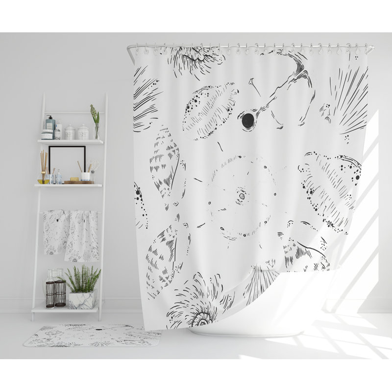 Nevsa Polyester Shower Curtain Set