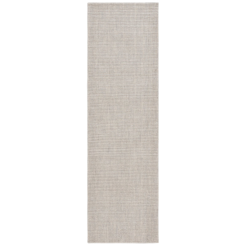 Audree Hand Loomed Wool/Cotton Striped Rug in Light Gray, Runner 2'3" x 8'