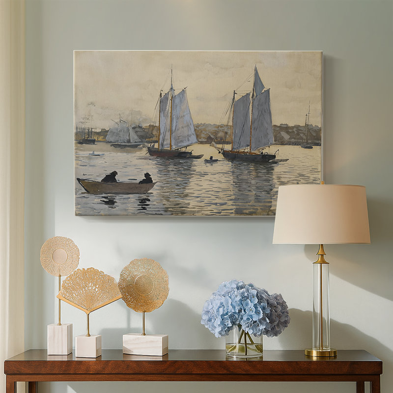 Schooners in Gloucester Harbour-Winslow Homer-Gallery, toile tendue-c. 1873, 40 x 60