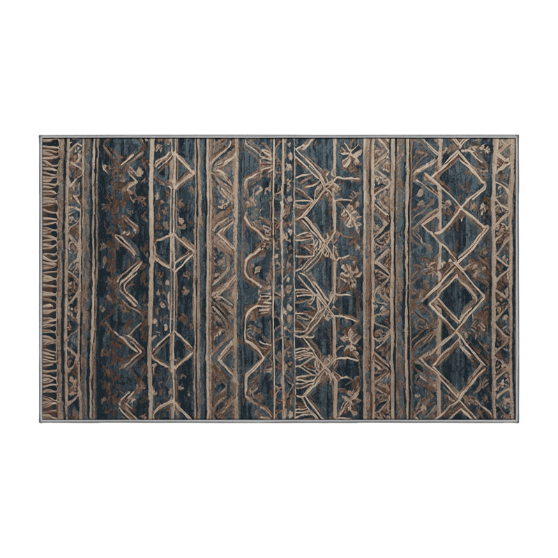 Machine Washable Gray Area Rug GSIX03601, Rectangle 3' x 5'