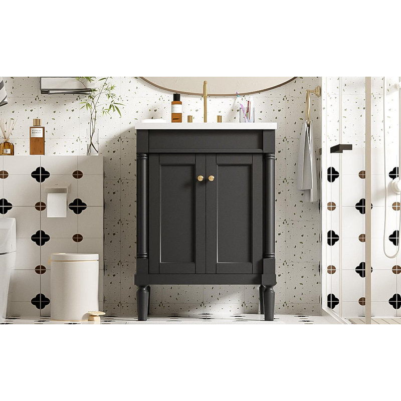 Meuble-lavabo 24 po, Noir