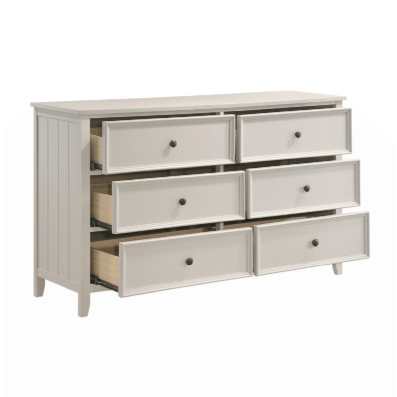 Commode de chambre à coucher classique avec 6 tiroirs de rangement 1Pc
