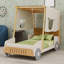 Lit voiture avec coussin, toile de plafond
