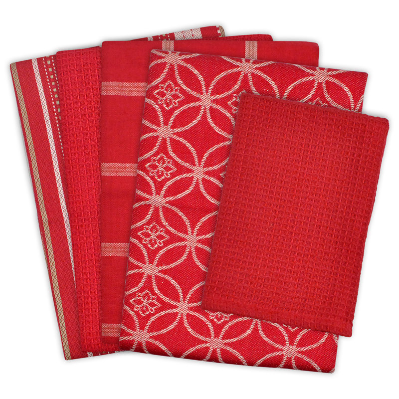 Linge à vaisselle assorti, Rouge