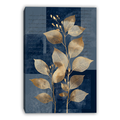 «Golden Botanical Script», reproduction d'art sur toile tendue