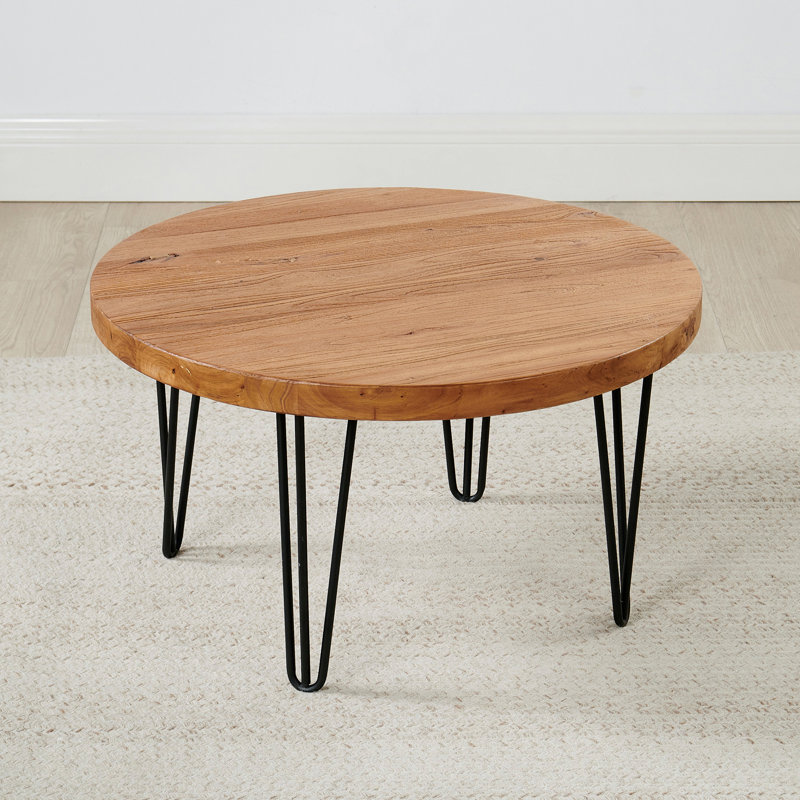 Elm Wood Round Coffee Table