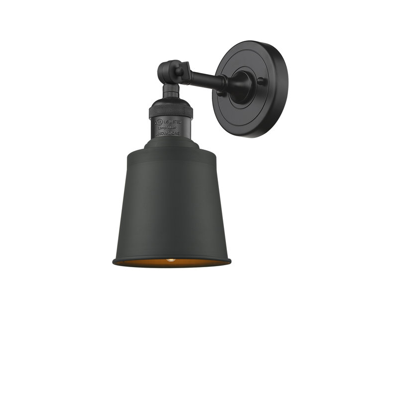 Lavender Hill Dimmable Bath Sconce, Matte Black, 60 Watt Vintage Incandescent Bulb, Satin Gold