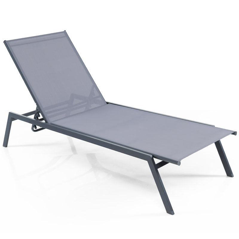 Musaab Outdoor Metal Chaise Lounge