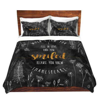 DiaNoche Duvet Cover Sets Microfiber by Zara Martina - When I Saw You Black Gold