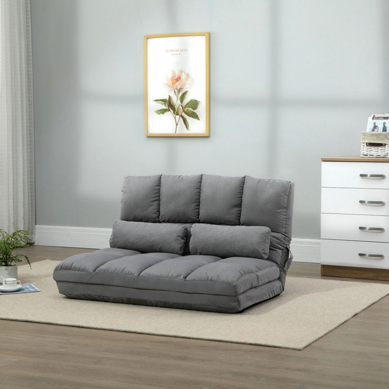Canapé convertible Homcom, canapé-lit pliant, chaise longue d'invité avec coussins, dossier réglable, Beige