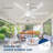64'' 6 - Blade Modern Ceiling Fan With Led Lights And Remote Control, 3 Led Color Lights, 6 Speeds Reversible Dc Motor, Timer, For Indoor/covered Outdoor-1081426589