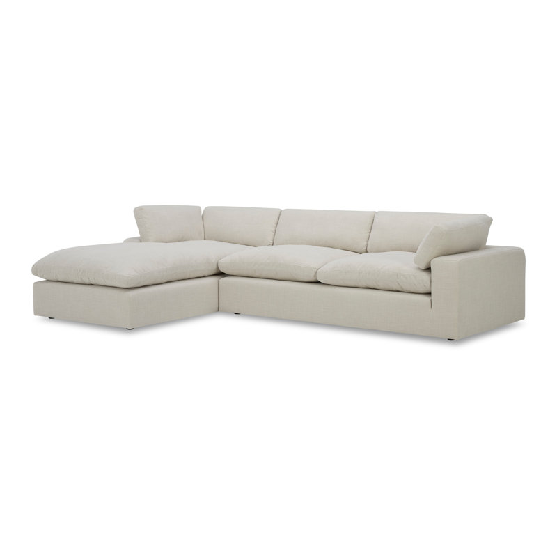 Asher 2-Piece Upholstered Chaise Sectional, Effie Linen Performance Linen, Left Hand Facing