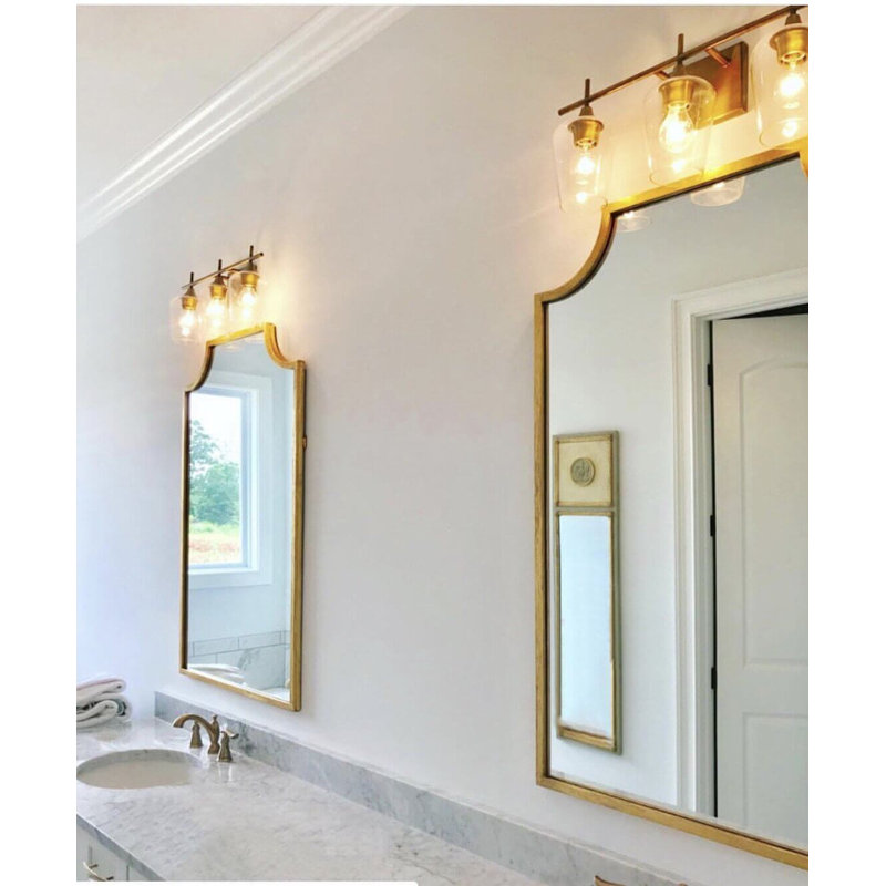 Altu Flat Metal Wall Mirror, Black Leaf