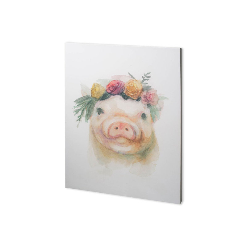 Toile texturée embellie à la main Flower Crown II a, H 36 po x l 28 po x P 1,5 po