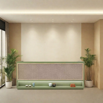78.74" Rectangular Modern Front Desk, Standing Podium
