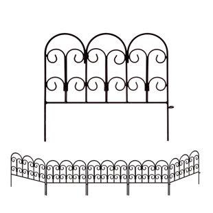 SCENDOR 5 Pcs Decorative Garden Border Fence Panel 18"W x 16"H, Edging Garden Fencing Animal Barrier