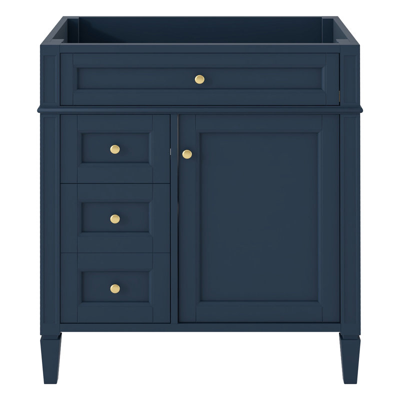 Meuble-lavabo de salle de bain 29,3 po sans lavabo supérieur, armoire de rangement moderne avec 2 tiroirs et un tiroir rabattable