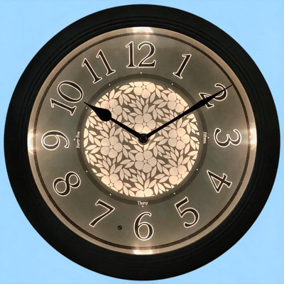 Illuminated Farmhouse Wall Clock, Silent Battery Operated Night Light Wall Clock with Smart LED Sensor,(Green)