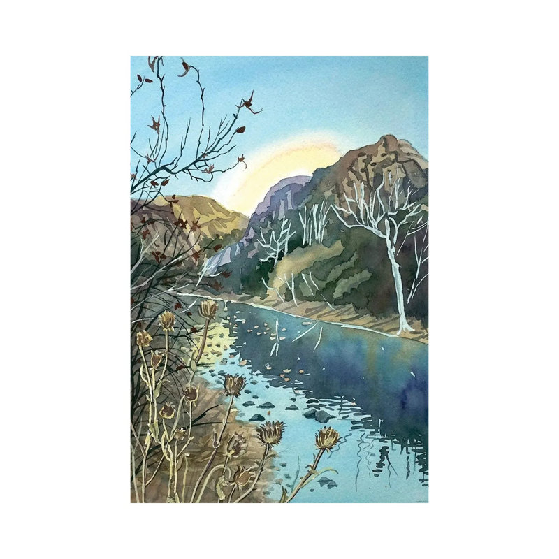 Winter Afternoon Malibu Canyon 1 Piece Wrapped Canvas Painting, 66.04 cm H x 45.72 cm W x 1.91 cm D
