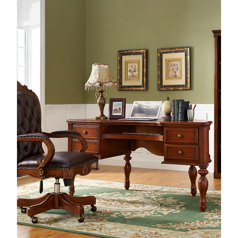 Bureau en bois massif American Vintage, 30.71" H x 53.15" W x 29.53" D