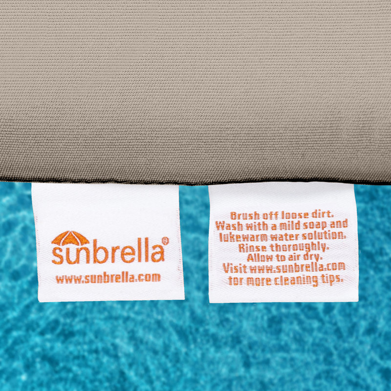 Sunbrella® Outdoor Ottoman Cushion, 3.5" H x 23.5" W x 20.5" D, Sunbrella® Cast Ash