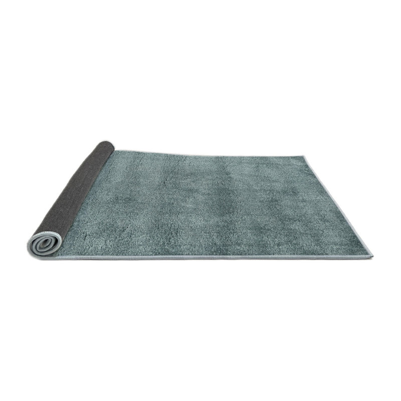 Tapis de zone bleu acier contemporain, Rond 6 pi
