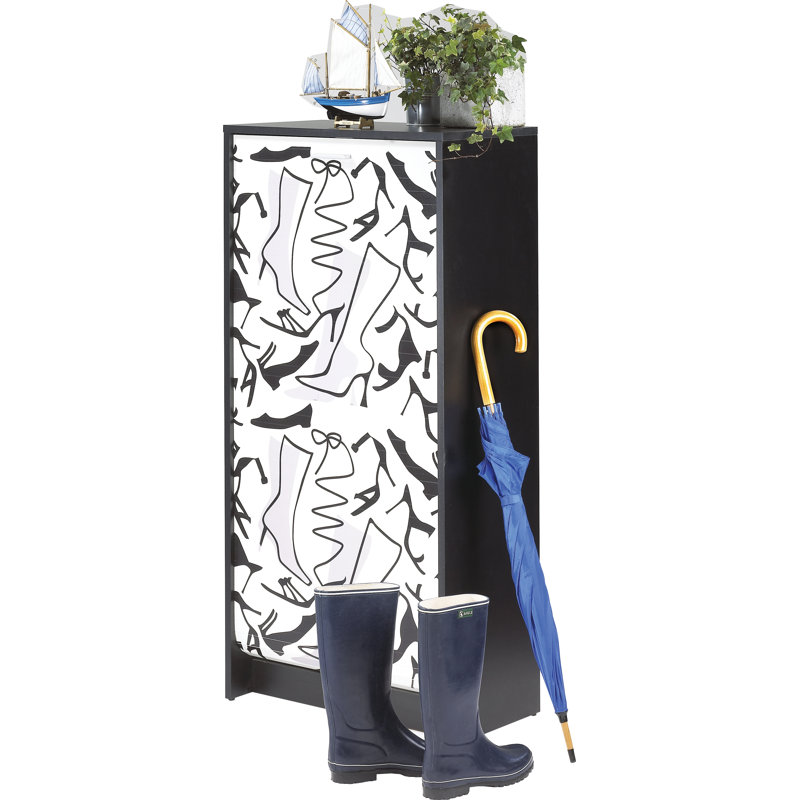 21 Pair Shoe Storage Cabinet, Black