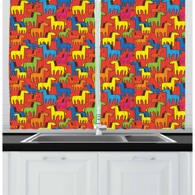 Horses Tailored Kitchen Curtain