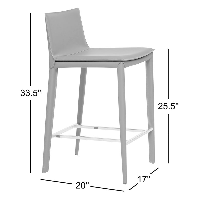 Holleman Leather 25.5" Counter Stool, Brown