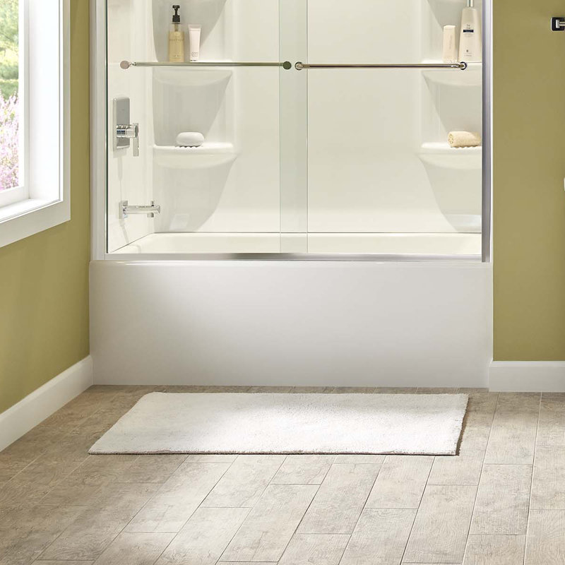 Studio 60'' x 30'' Soaking Acrylic Bathtub, White, Left