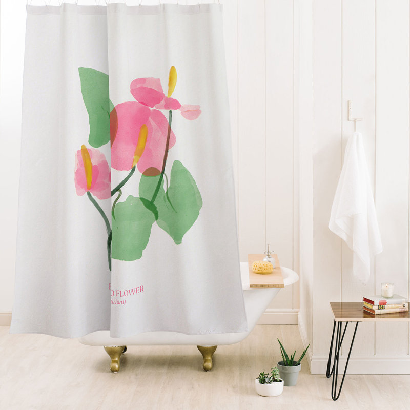 DENY Designs flamingo flower Shower Curtain