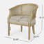 Chaise décorative en bois d'hévéa beige naturel