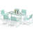 Rectangular 6 - Person 59.3" L Outdoor Restaurant Dining Set-2078297074