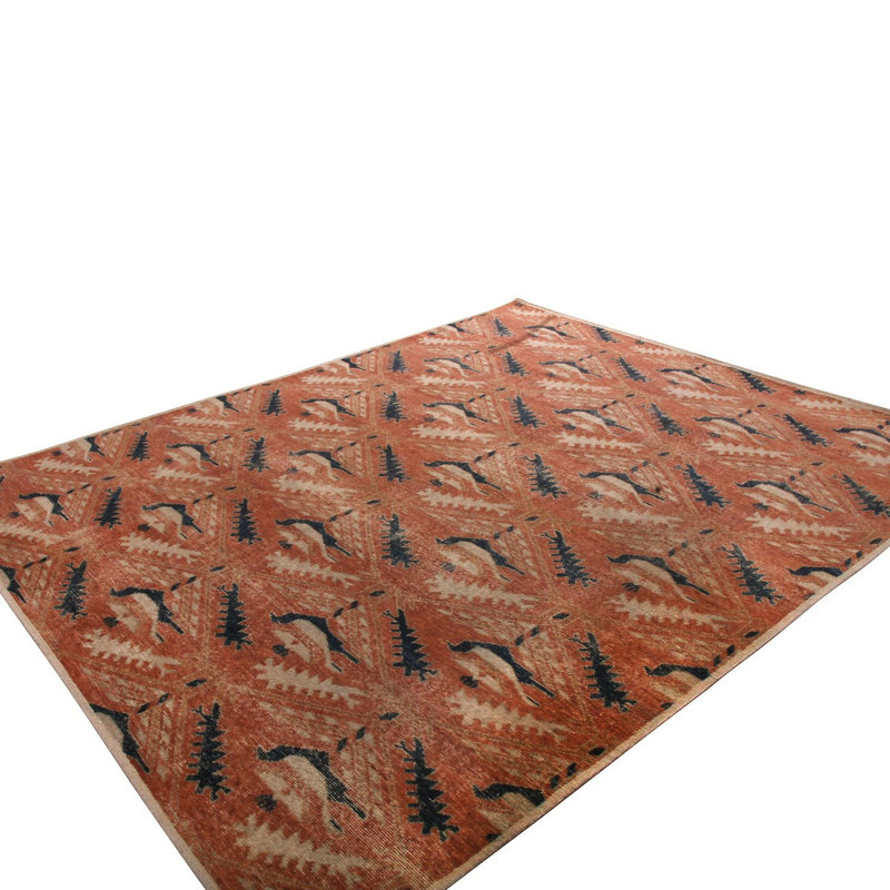 Rug & Kilim's Homage Geometric Floral Beige Pink And Blue Wool Custom Rug, Rectangle 9' x 12'