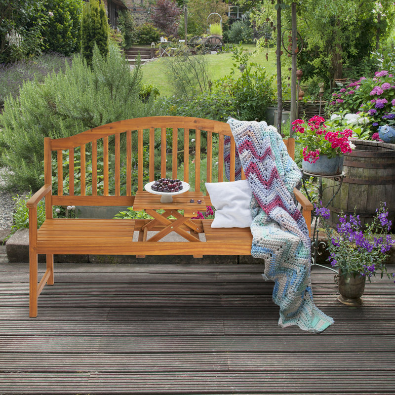 Banc de jardin en bois massif Hele