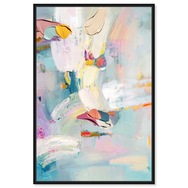 Sunny Chicago - Painting on Canvas, Black Framed Canvas, 24" H x 16" W x 1.5" D