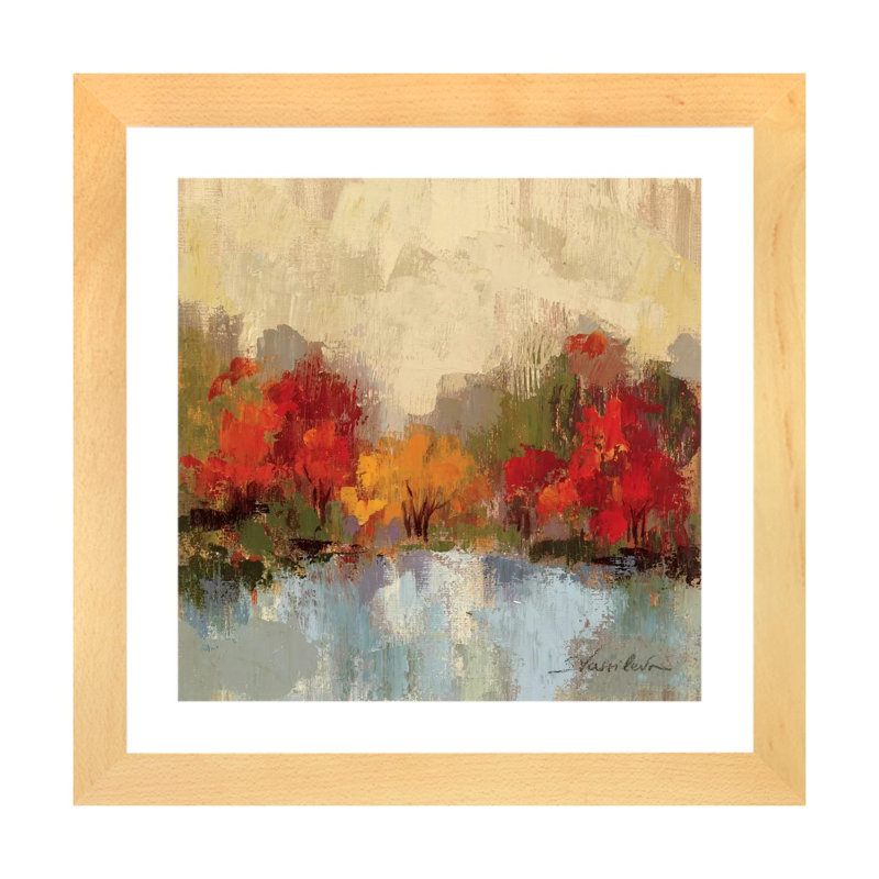«Fall Riverside I» par Silvia Vassileva - reproduction d'art, Cadre papier naturel, H 24 po x l 24 po x p 1 po