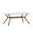 Arne Mid-Century 72" Glass Top Walnut Finish Rectangular Table Dining Set - Beige Fabric Chairs, 7-Piece-971867509