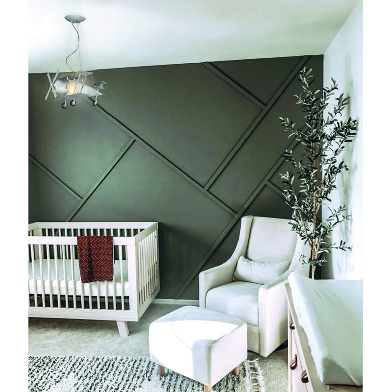 Kids 1 Light Silver Airplane Fixture, Silver