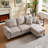 79.5" Wide Reversible Modular Sofa & Chaise with Storage Ottoman-1120533712