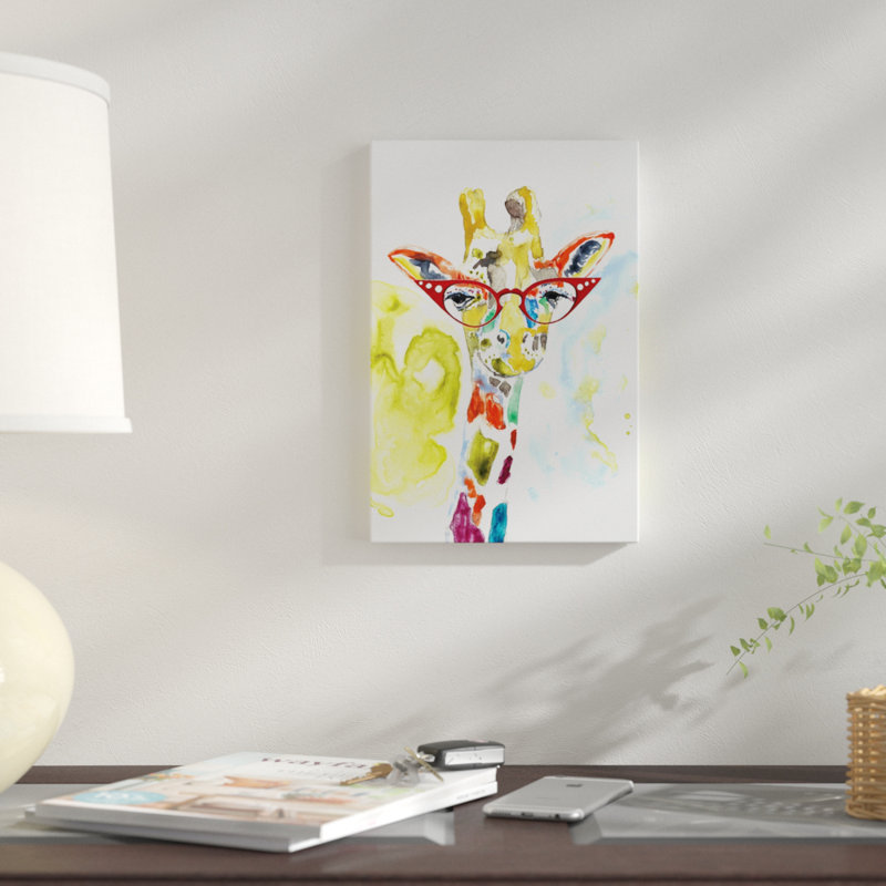 «Smarty-Pants Giraffe», reproduction sur toile, H 18 po x l 12 po x P 1,5 po, Toile tendue, Pas de tapis
