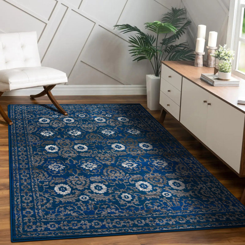 Tapis d'intérieur / extérieur bleu Ketilfrith