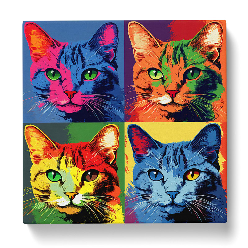 Cat Pop Art - Print, 50cm H x 50cm W x 3cm D