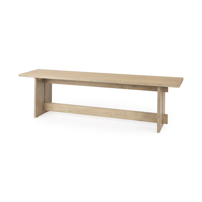Banc en bois massif Dalina, Brun naturel